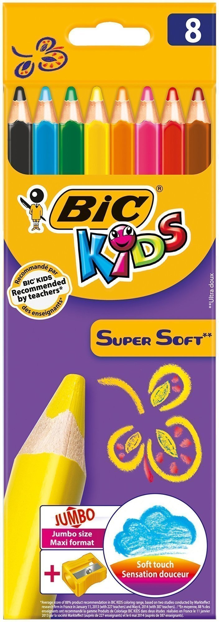 Φωτογραφία προϊόντος: Bic Ξυλομπογιες Bic Kids Super Soft 8Χρωματα Και Δωρο Ξυστρα 8Χρωματα (8959211)