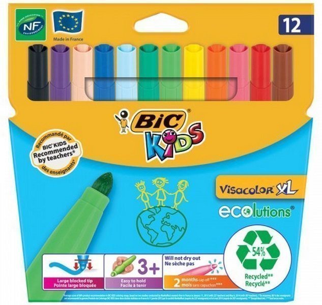 Φωτογραφία προϊόντος: Bic Μαρκαδοροι Eco Visacolor Xl 12Χρωματα (8922231)