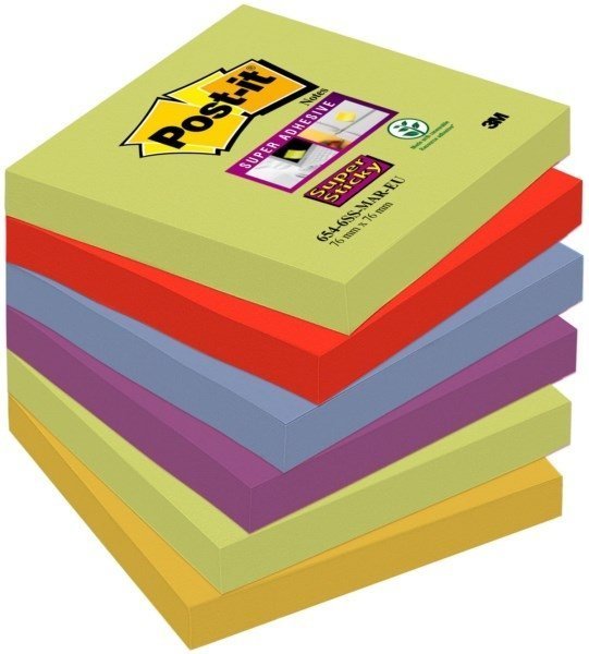 Φωτογραφία προϊόντος: Exas 3M Χαρτακια 654 6Ss Mar Colors S.S.76X76( 90Φ) 6Τεμ (076654107)
