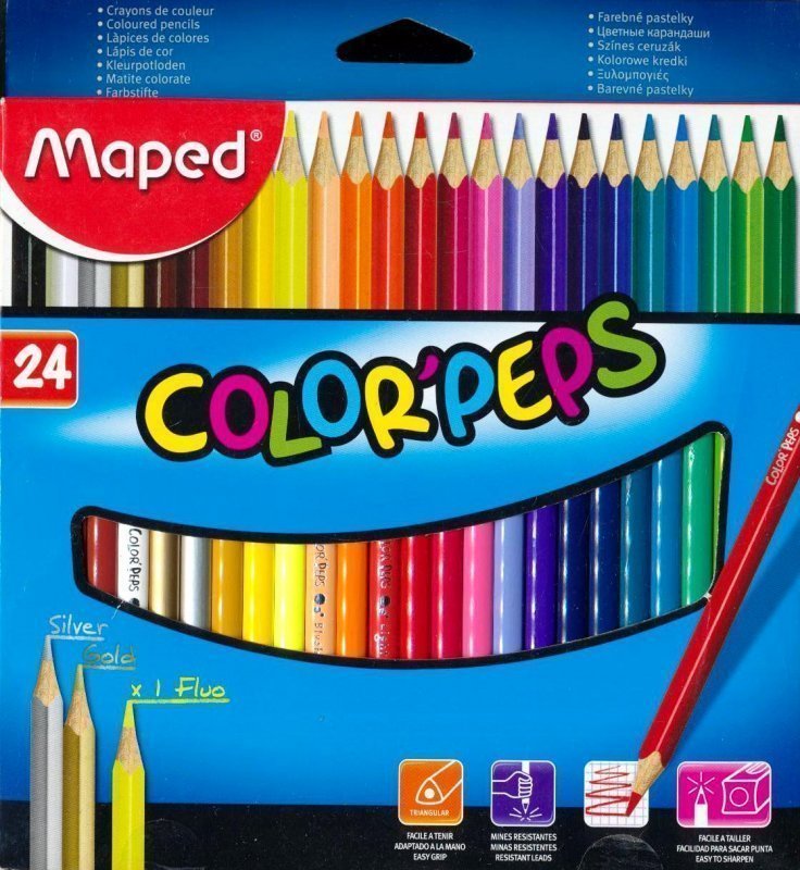 Φωτογραφία προϊόντος: Ξυλομπογιες Maped Color' Peps 24 Χρωματα (183224)