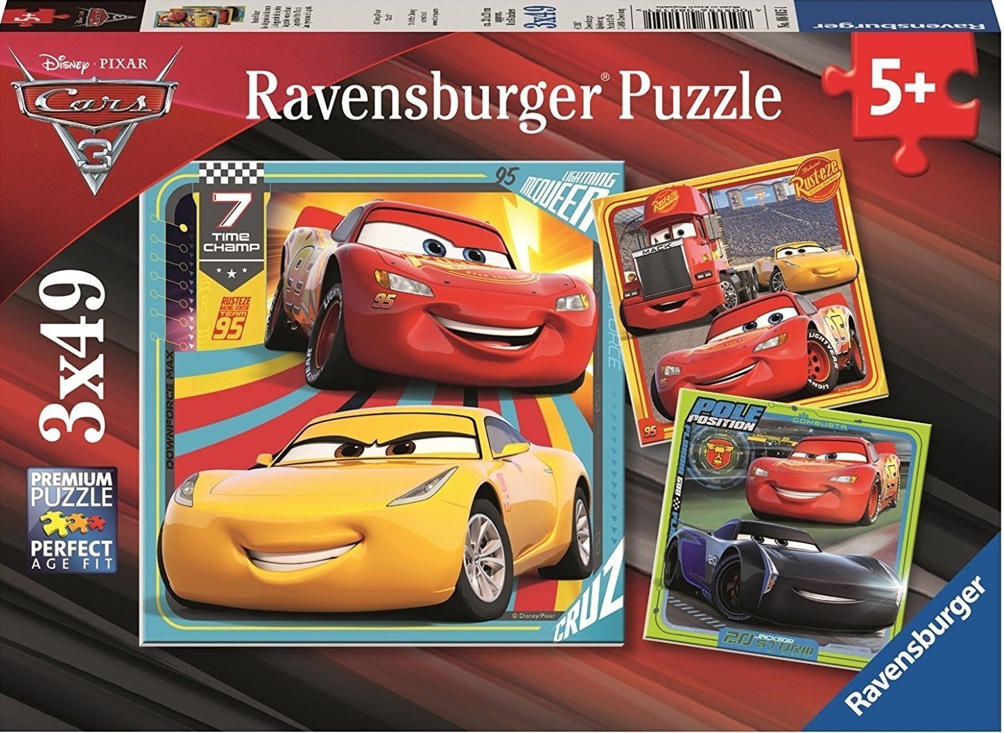 Φωτογραφία προϊόντος: Παζλ 3X49 Ravensburger Cars 3 (08015)