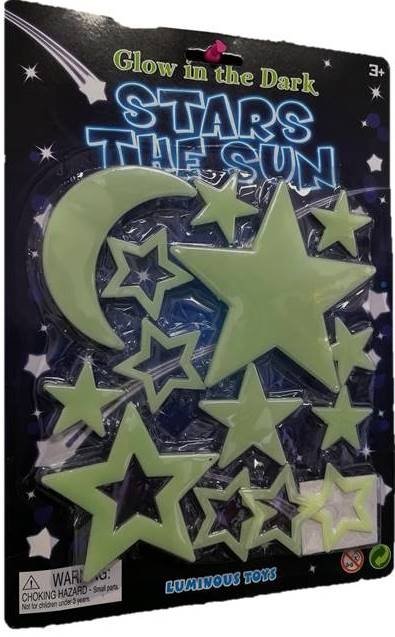 Φωτογραφία προϊόντος: Blue Toys Φωσφορουχα Αστερια Και Φεγγαρι Stars The Sun Glow In The Dark (MKB533716)