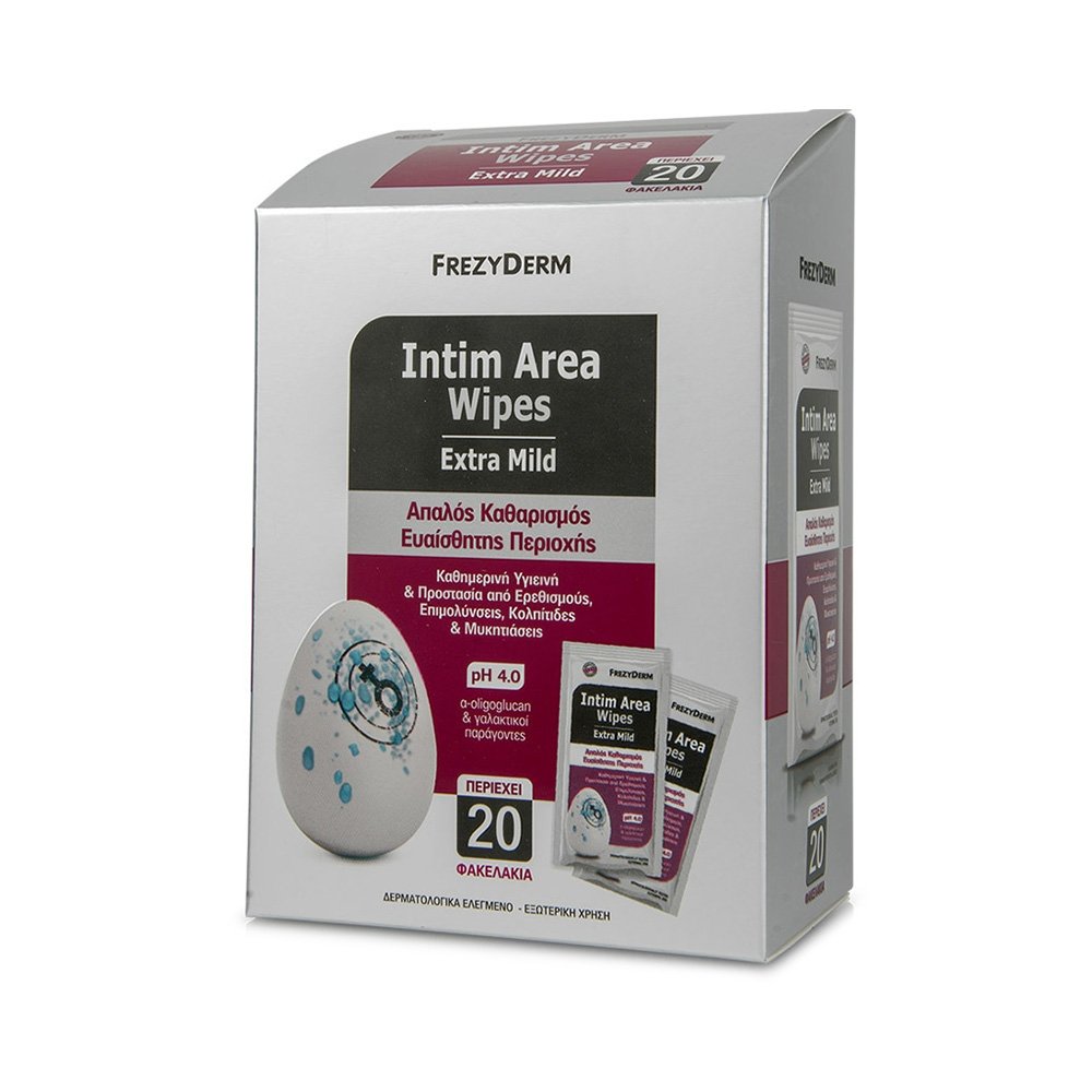 Φωτογραφία προϊόντος: FREZYDERM Intim Area Wipes pH4 Μαντηλάκια Καθαρισμού Ευαίσθητης Περιοχής, 20 τεμάχια
