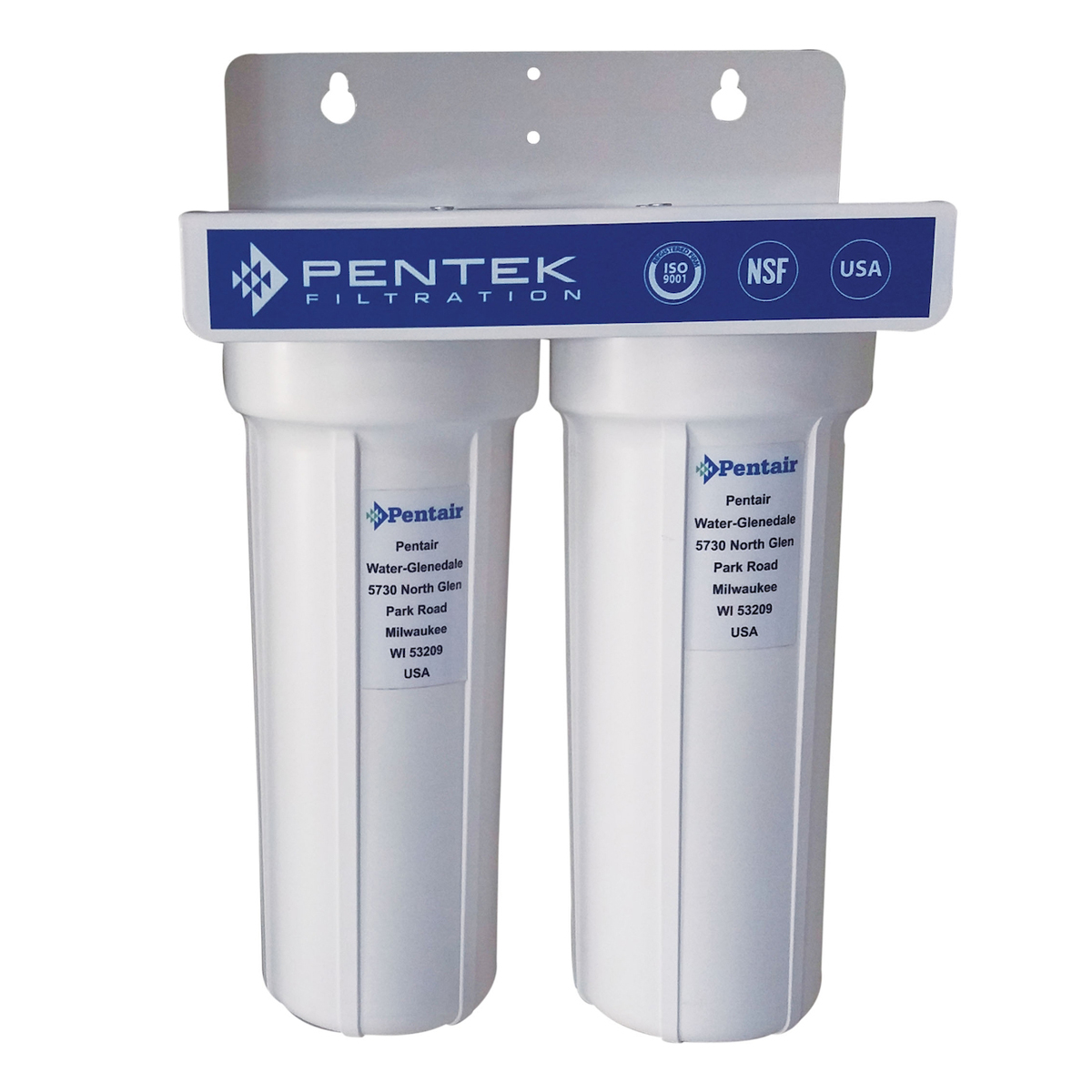 Φωτογραφία προϊόντος: Pentek M10 Slim Line Διπλή Συσκευή Φίλτρου Νερού Κάτω Πάγκου 1/2″ - OEM