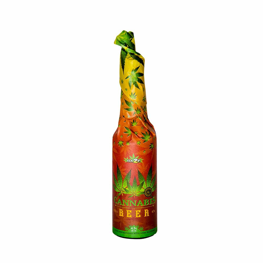 Φωτογραφία προϊόντος: Cannabis Beer (330ml) – Hand Wrapped Rasta - MultiTrance Amsterdam