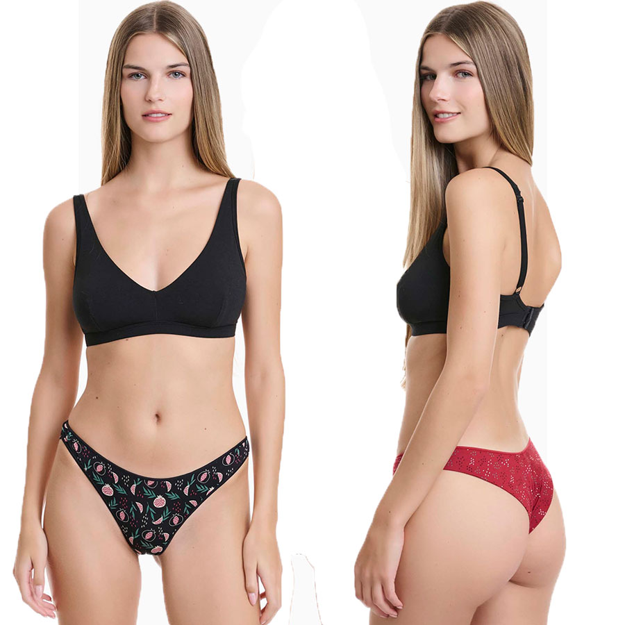 Φωτογραφία προϊόντος: Γυναικείο Brazilian Slip Bamboo Walk 2pack W2018-41 Πολύχρωμο