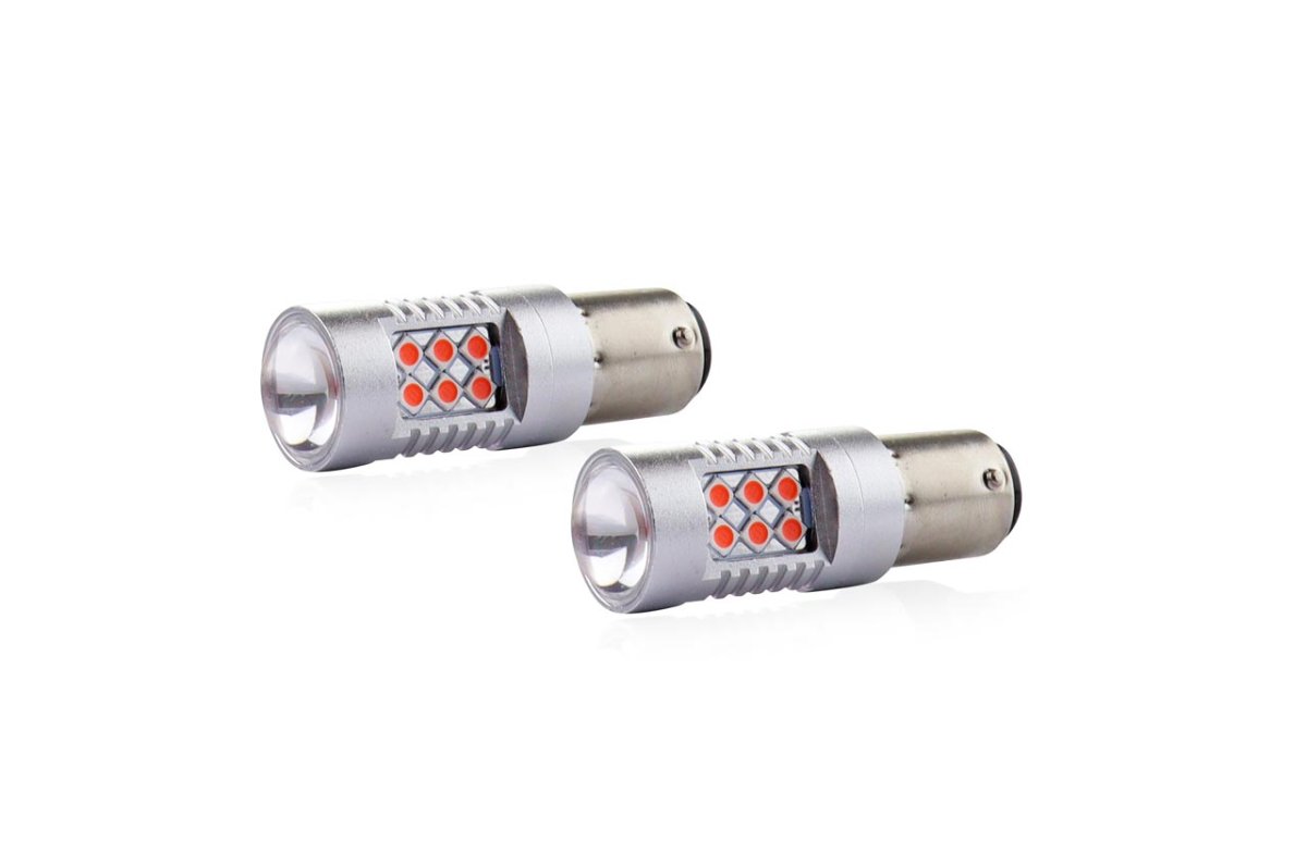 Φωτογραφία προϊόντος: AMIO PR21/5W 12/24V 1,3/1,7W 6.000k LED 24xSMD3030 CAN-BUS ΚΟΚΚΙΝΟ 18x56mm 2ΤΕΜ. 02579/AM