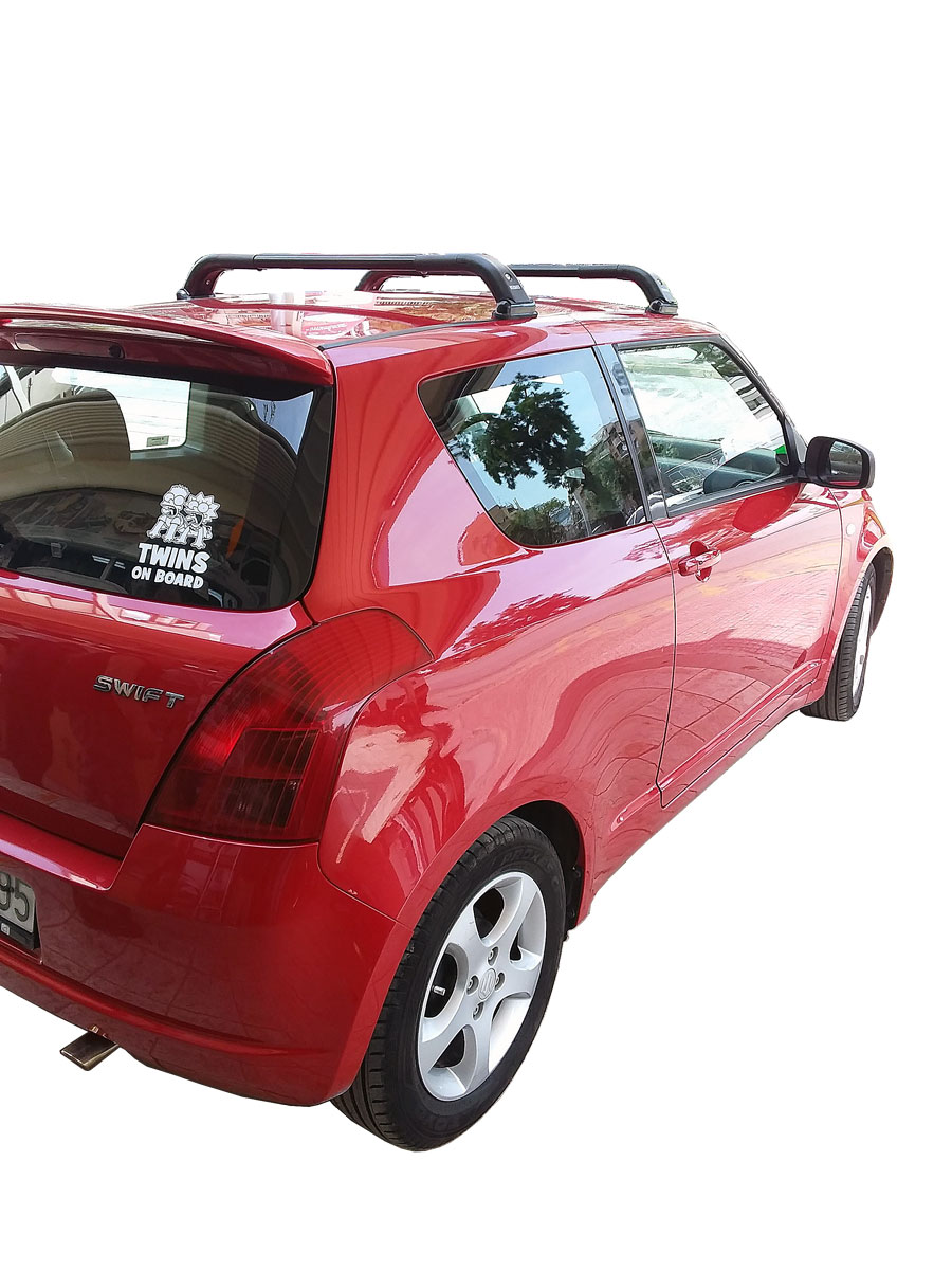 Φωτογραφία προϊόντος: Hermes Μπαρες για Μπαγκαζιερα - Kit Μπάρες Αλουμινίου μαύρες Hermes (πιάσιμο κάτω από τα λάστιχα) - Πόδια για Suzuki Swift 2005-2010 & 2010-2017 2 τεμάχια ΜΠ.SSWIFT.07