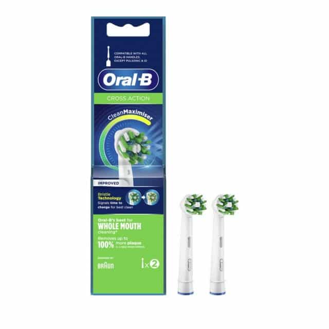 Φωτογραφία προϊόντος: Oral-B Cross Action Cleanmaximiser Improved Ανταλλακτικές Κεφαλές για Ηλεκτρική Οδοντόβουρτσα, 2τμχ