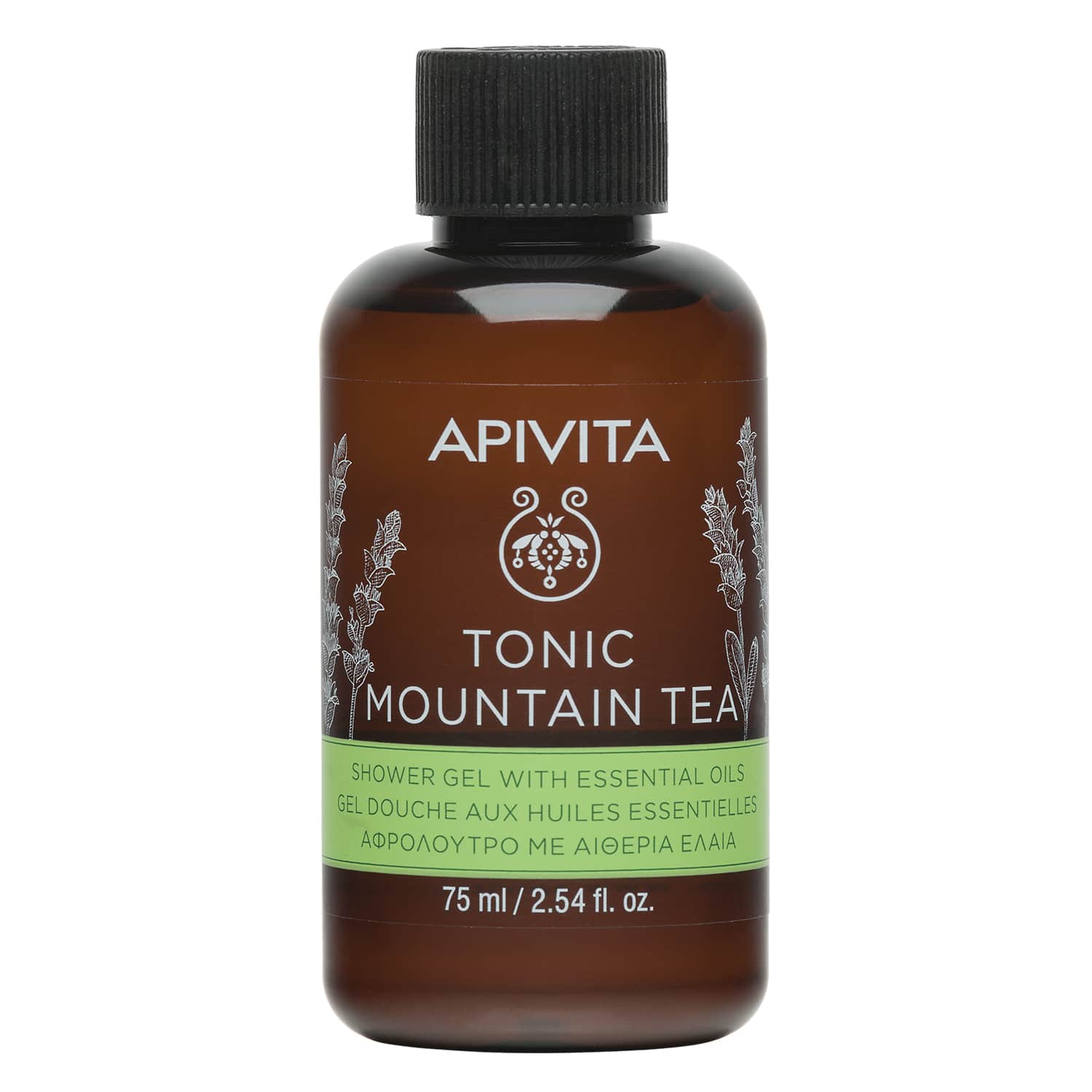 Φωτογραφία προϊόντος: Apivita Tonic Mountain Tea Shower Gel, Αφρόλουτρο με Αιθέρια Έλαια 75ml