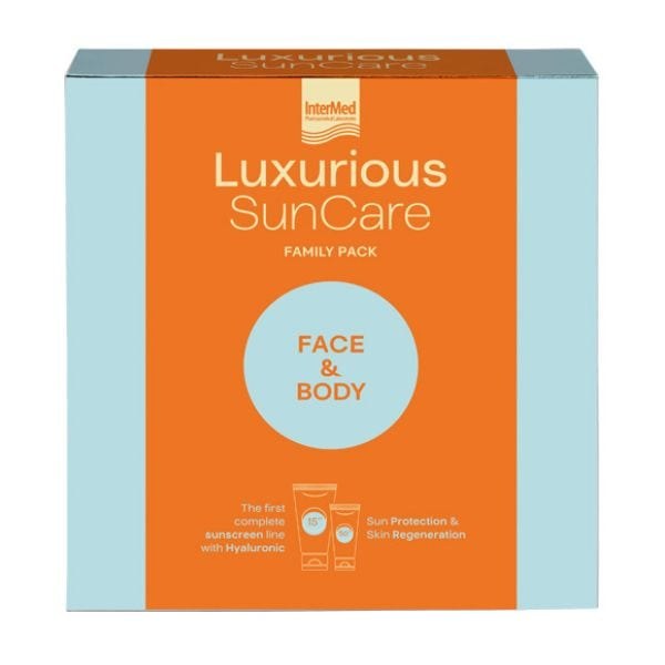 Φωτογραφία προϊόντος: Intermed Luxurious Sun Care Family Pack Αντηλιακό Προσώπου SPF50 75 ml + Αντηλιακό Σώματος SPF15 200 ml