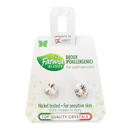 Φωτογραφία προϊόντος: Farma Bijoux Υποαλλεργικά Σκουλαρίκια Κρύσταλλο Διάφανο 7,15mm