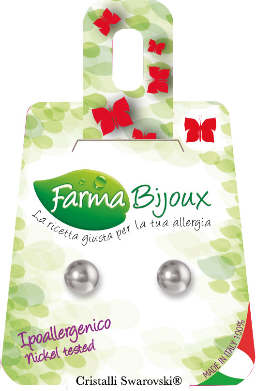 Φωτογραφία προϊόντος: Farma Bijoux Υποαλλεργικά Σκουλαρίκια Χωρίς Νικέλιο, Πέρλα Γκρι 6mm BEP6C90, 1 ζευγάρι