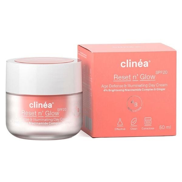 Φωτογραφία προϊόντος: Clinéa Reset n Glow Age Defense + Illuminating Day Cream SPF20 Κρέμα Ημέρας Αντιγήρανσης + Λάμψης 50 ml