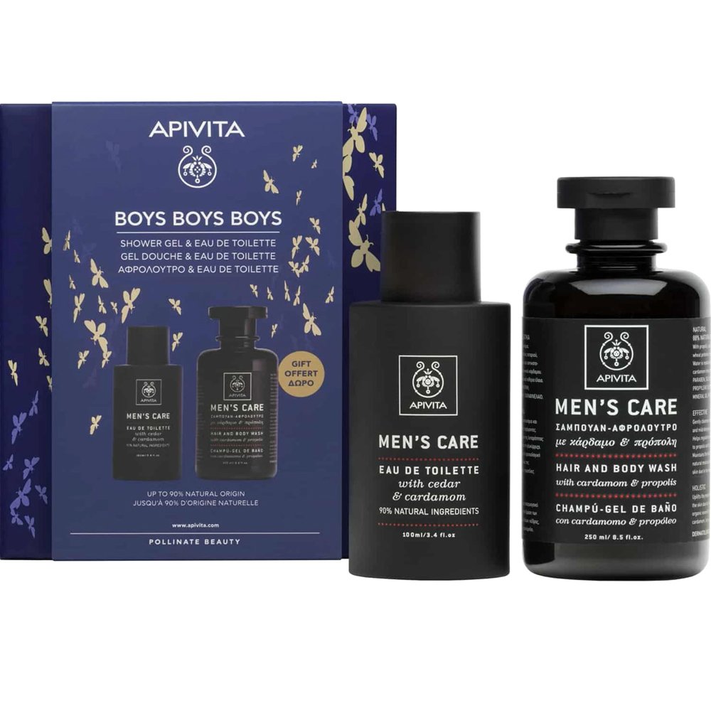 Φωτογραφία προϊόντος: Apivita Boys Boys Boys Promo Men’s Care Eau De Toilette 100ml + Δώρο Shower Gel 250ml (σετ)