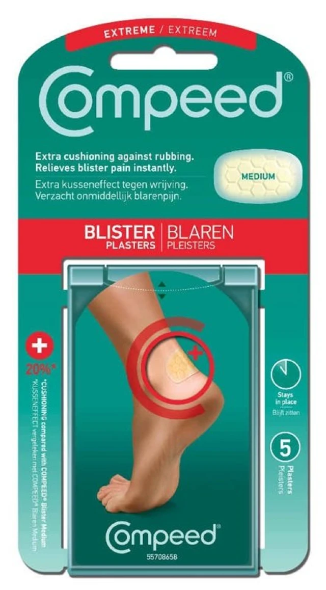 Φωτογραφία προϊόντος: Compeed Blister Extreme Medium / Μεσαία Επιθέματα Για Έντονες Φουσκάλες Στο Πίσω Μέρος Του Ποδιού 5 Τεμάχια
