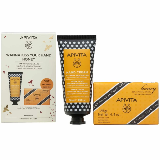 Φωτογραφία προϊόντος: Apivita Wanna Kiss Your Hand Honey - Σετ Προσφοράς Κρέμα Χεριών 50ml + Σαπούνι Φυσικού Μελιού 125gr