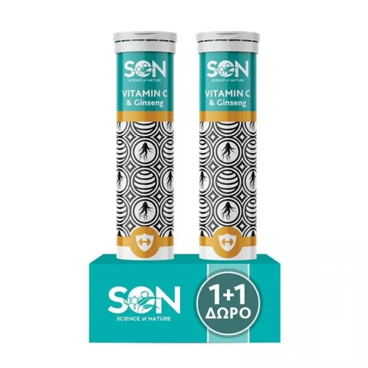 Φωτογραφία προϊόντος: Science of Nature Vitamin C 1000 mg + Ginger Extract 2 x 20 αναβράζοντα δισκία (1+1 Δώρο)