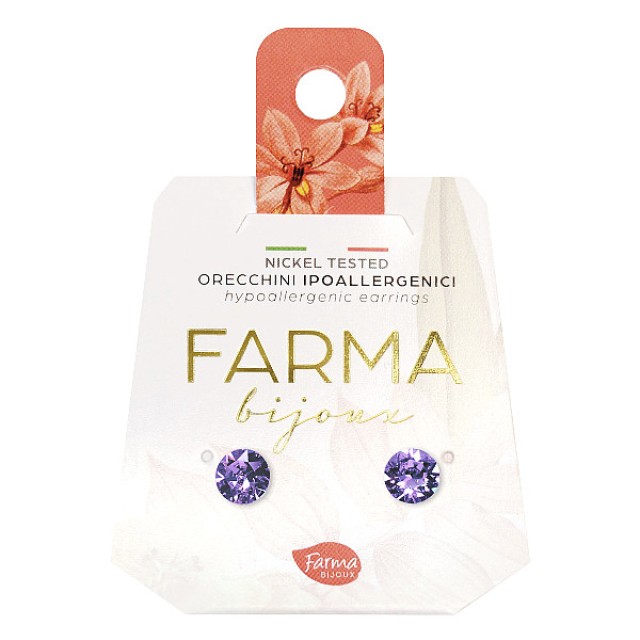 Φωτογραφία προϊόντος: Farma Bijoux Υποαλλεργικά Σκουλαρίκια Κρύσταλλα Μωβ 6,2mm (BE65C108) 1 Ζευγάρι