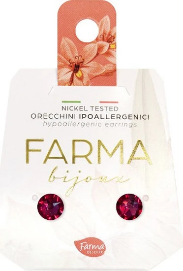 Φωτογραφία προϊόντος: Farma Bijoux Υποαλλεργικά Σκουλαρίκια Κρύσταλλα Κόκκινα 6,3mm (BE58C201) 1 Ζευγάρι