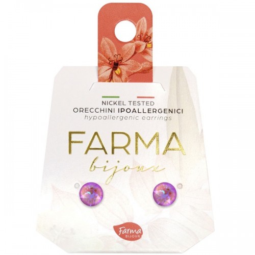 Φωτογραφία προϊόντος: Farma Bijoux Υποαλλεργικά Σκουλαρίκια Κρύσταλλα Ροζ 6,2mm (BE65C112D) 1 Ζευγάρι