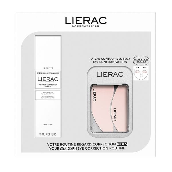 Φωτογραφία προϊόντος: Lierac Diopti Wrinkle-Correction Eye Routine Κρέμα Διόρθωσης Ρυτίδων 15 ml + Επαναχρησιμοποιούμενα Patches Ματιών