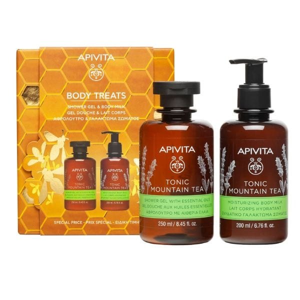Φωτογραφία προϊόντος: Apivita Tonic Mountain Tea Shower Gel 250 ml + Tonic Mountain Tea Body Milk 200 ml