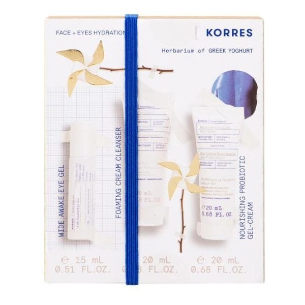 Φωτογραφία προϊόντος: Korres Greek Yoghurt Ελληνικό Γιαούρτι Τζελ Ματιών 15 ml + Κρέμα-Gel με Προβιοτικά 20 ml + Αφρώδης Κρέμα Καθαρισμού 20 ml