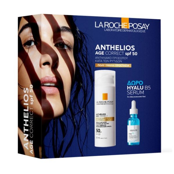 Φωτογραφία προϊόντος: La Roche-Posay Anthelios Age Correct Daily SPF50 Αντηλιακό Προσώπου κατά των Ρυτίδων 50 ml + Δώρο Hyalu B5 Serum 10 ml