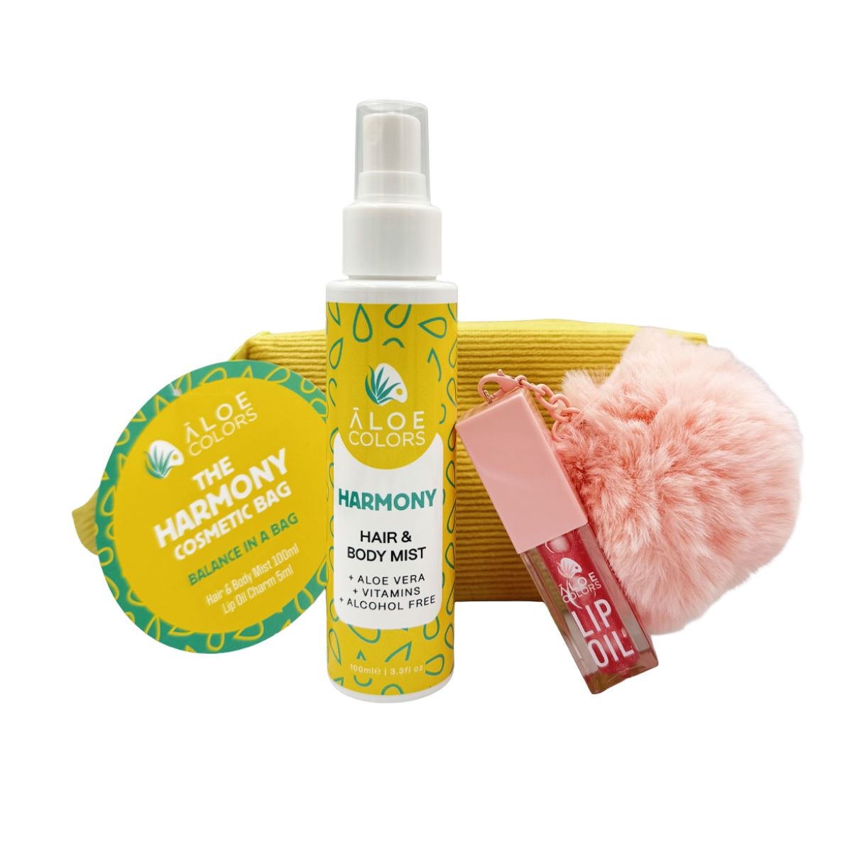 Φωτογραφία προϊόντος: Aloe Colors The Harmony Cosmetic Bag Hair + Body Mist 100 ml + Lip Oil Charm 5 ml