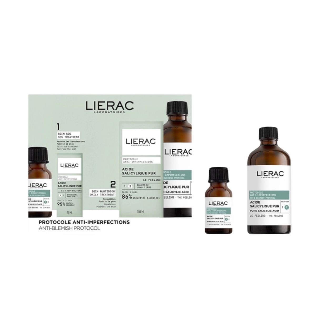 Φωτογραφία προϊόντος: Lierac Protocole Πρωτόκολλο Κατά των Ατελειών Stop-Boutons 15 ml + Peeling 100 ml
