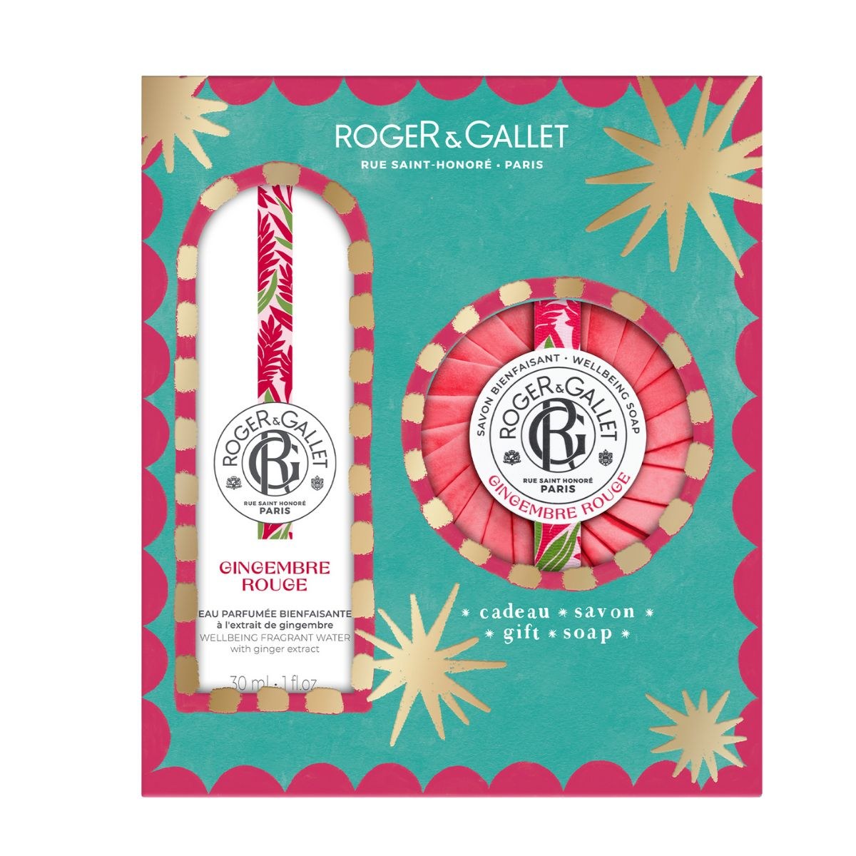Φωτογραφία προϊόντος: Roger & Gallet Gingembre Rouge Wellbeing Αρωματικό Νερό 30 ml + Δώρο Σαπούνι Wellbeing 100 g