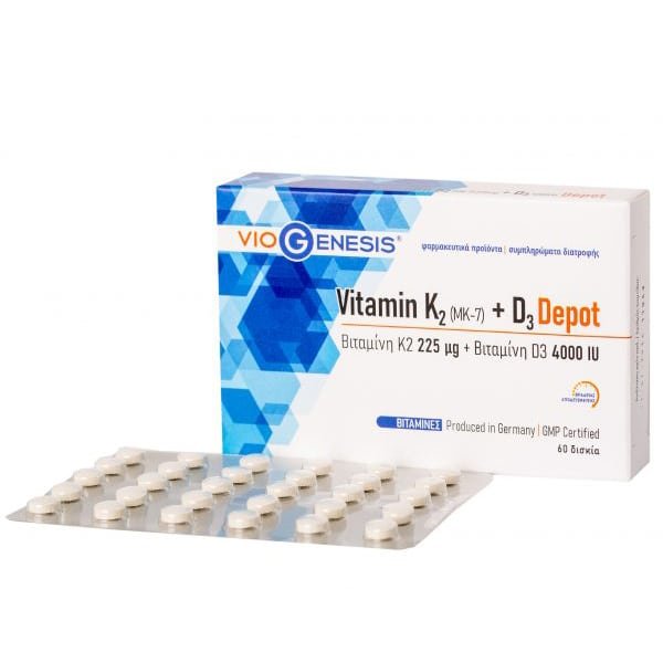 Φωτογραφία προϊόντος: VIOGENESIS Vitamin K2 + Vitamin D3 Depot 60 tabs