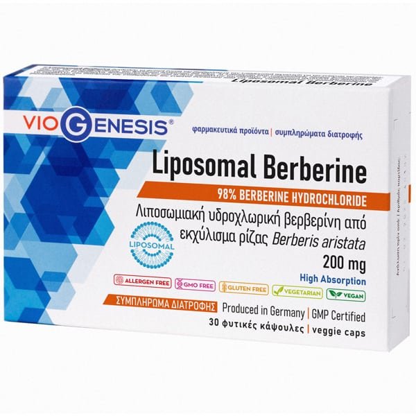 Φωτογραφία προϊόντος: VIOGENESIS Liposomal Berberine 200mg, 30veg.caps