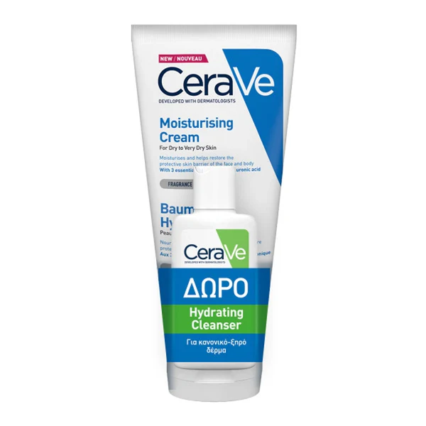 Φωτογραφία προϊόντος: CERAVE Moisturising Cream Dry To Very Dry Skin 177ML+ Δώρο Hydrating Cleanser 20ML
