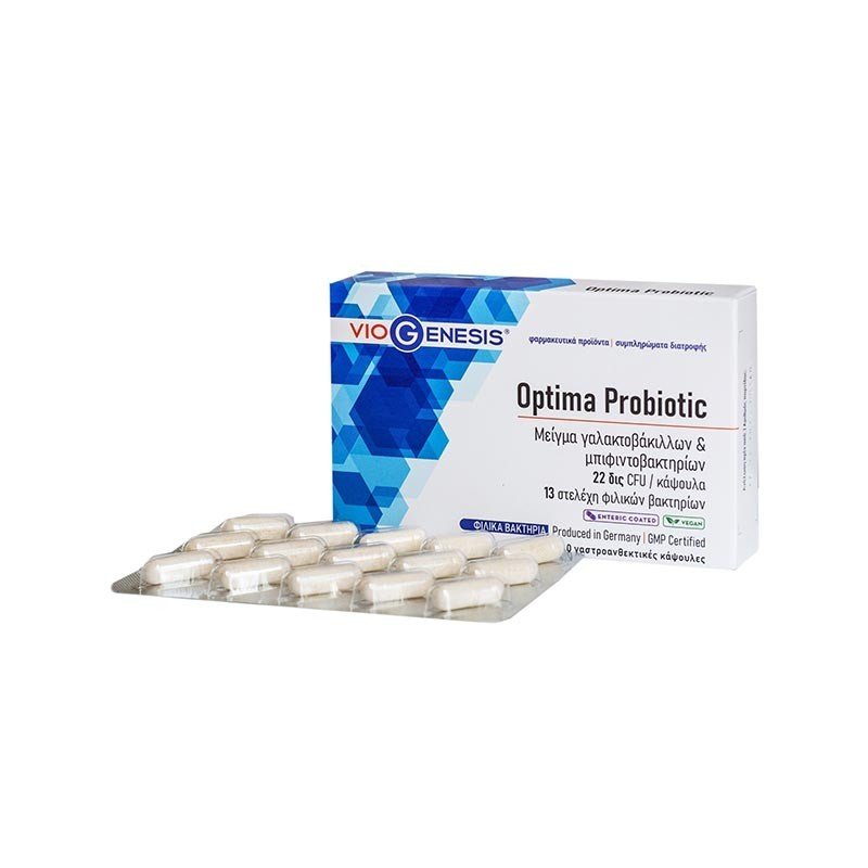 Φωτογραφία προϊόντος: VIOGENESIS Optima Probiotic 22 billion 30 Enteric Coated Caps