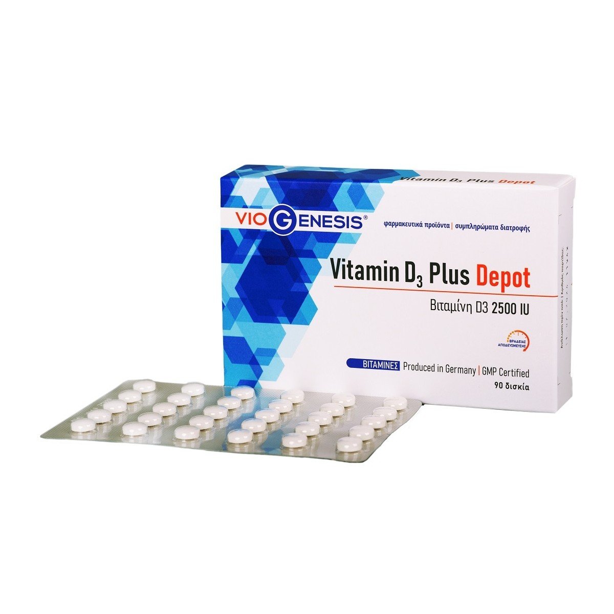 Φωτογραφία προϊόντος: VIOGENESIS Vitamin D3 Plus 2500 IU DEPOT 90 Tabs