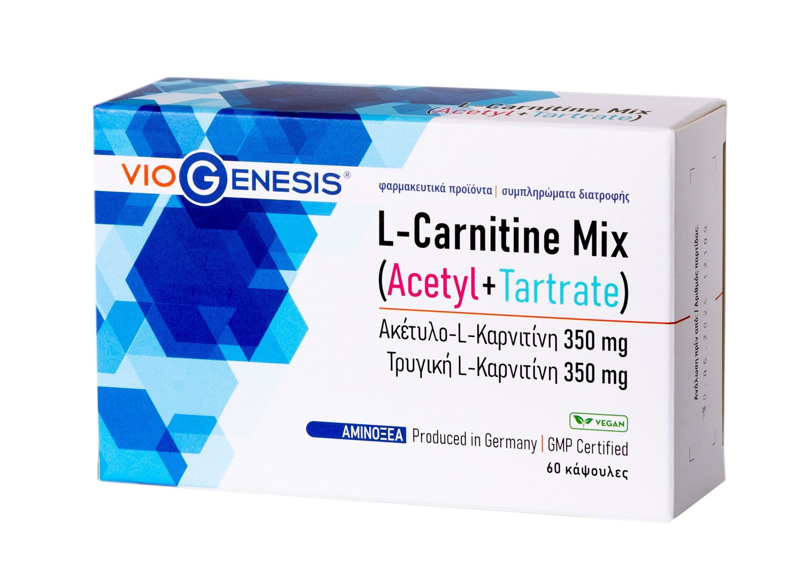 Φωτογραφία προϊόντος: OEM VioGenesis L-Carnitine Mix (Acetyl 350 mg + Tartrate 350 mg) 60 caps