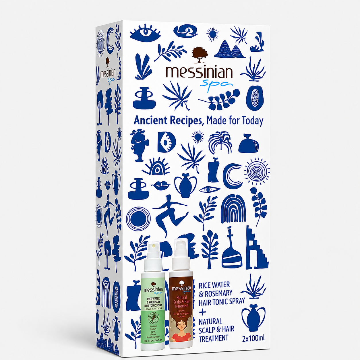 Φωτογραφία προϊόντος: Messinian Spa Ancient Recipes Σετ Θεραπείας Μαλλιών για Φριζαρισμένα Μαλλιά με Treatment και Spray 2x100ml