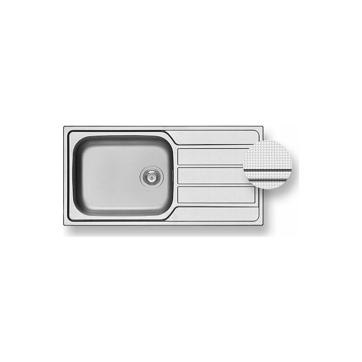 Φωτογραφία προϊόντος: Pyramis Athena Diamond 1B 1D Ένθετος Νεροχύτης Inox Σατινέ M100xΠ50cm Ασημί 107172701
