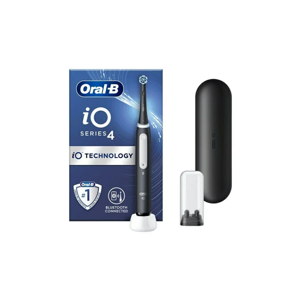 Φωτογραφία προϊόντος: Oral-B IO Series 4 Ηλεκτρική Οδοντόβουρτσα με Χρονομετρητή, Αισθητήρα Πίεσης και Θήκη Ταξιδίου (Black)
