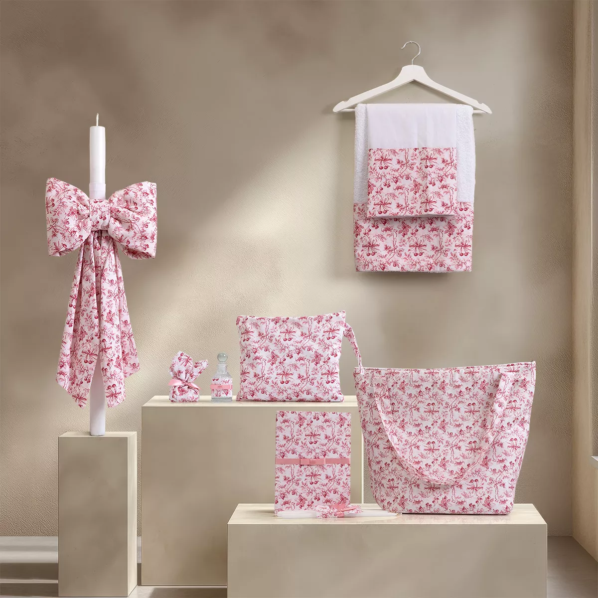 Φωτογραφία προϊόντος: Beauty Home ΣΕΤ ΒΑΠΤΙΣΗΣ Φιόγκοι με κεράσια