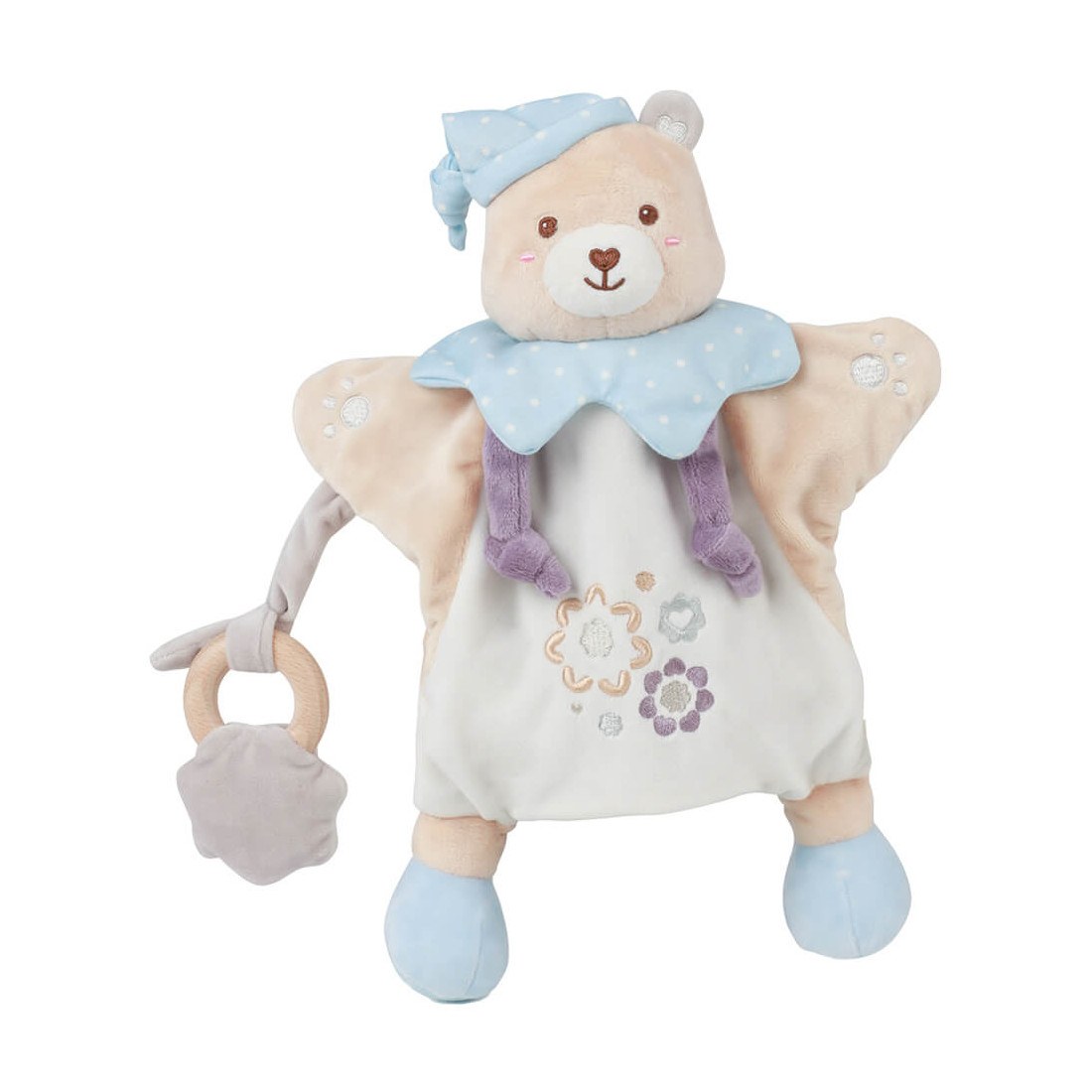 Φωτογραφία προϊόντος: Bebe Stars Μαλακό Πανάκι Teddy Flower Nani Cuddle & Puppet 60-109
