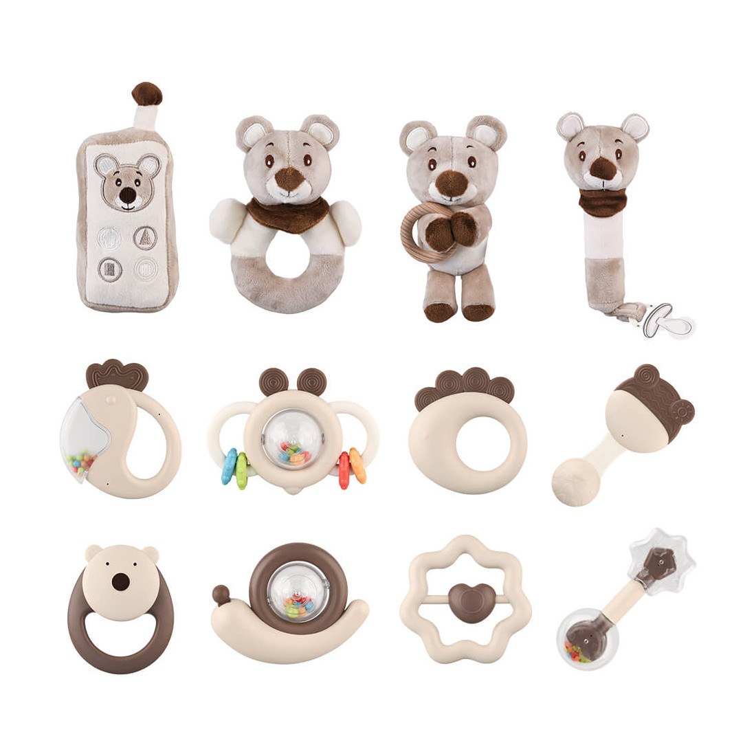 Φωτογραφία προϊόντος: Σετ Δώρου 12τμχ Bebe Stars Teddy Bear Rattles 60-103