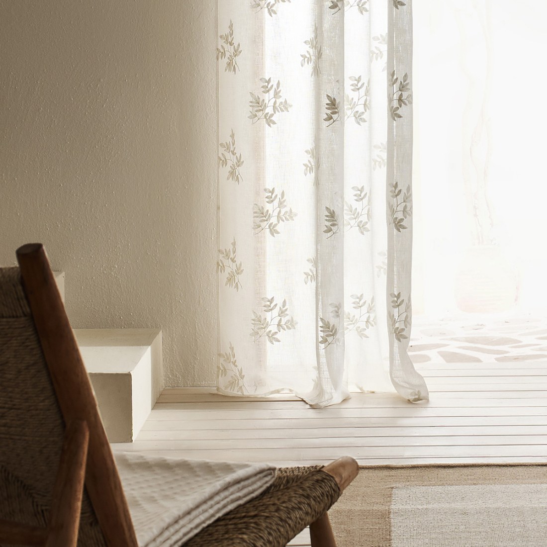 Φωτογραφία προϊόντος: Κουρτίνα με Τρουκς Gofis Home Leaf Offwhite Aw24 10-04-532-11/05 140x295