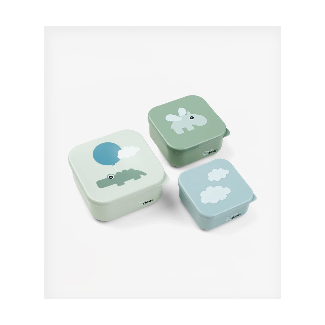 Φωτογραφία προϊόντος: Σετ 3 Τεμαχίων Snack Box Done by Deer Happy Clouds Green 240ml 370ml 540ml BR77642