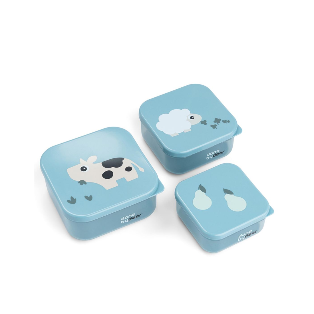Φωτογραφία προϊόντος: Σετ 3 Τεμαχίων Snack Box Done by Deer Tiny Farm Blue 240ml 370ml 540ml BR79520