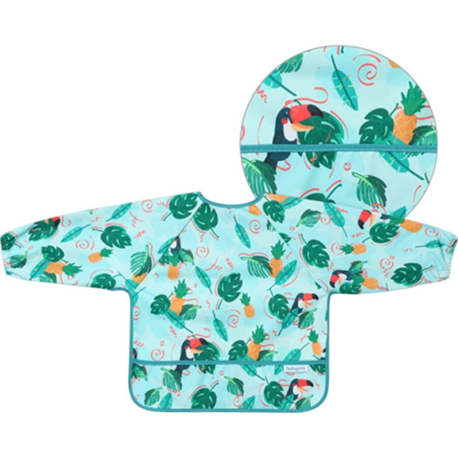 Φωτογραφία προϊόντος: Toucans, Green, Αδιάβροχη σαλιάρα με μακρύ μανίκι 6m+, BabyOno