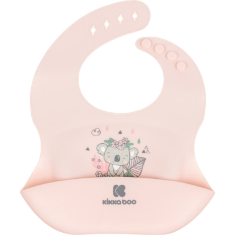 Φωτογραφία προϊόντος: Pink Savanna Friends Σαλιάρα Σιλικόνης με Κουμπί και Τσέπη - Kikka Boo