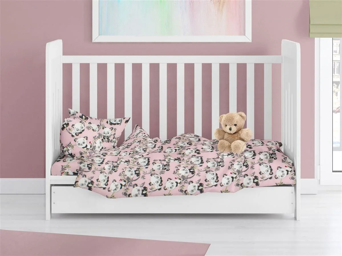 Φωτογραφία προϊόντος: Dimcol ΠΑΠΛΩΜΑ ΕΜΠΡΙΜΕ bebe Panda Bear 97 120X160 Pink 100% Cotton Flannel